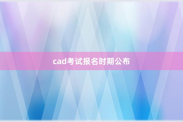 cad考试报名时期公布